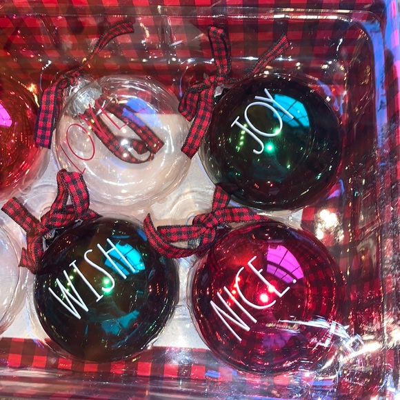 Rae Dunn Christmas Ornaments Set of 6 - Picture 3 of 4